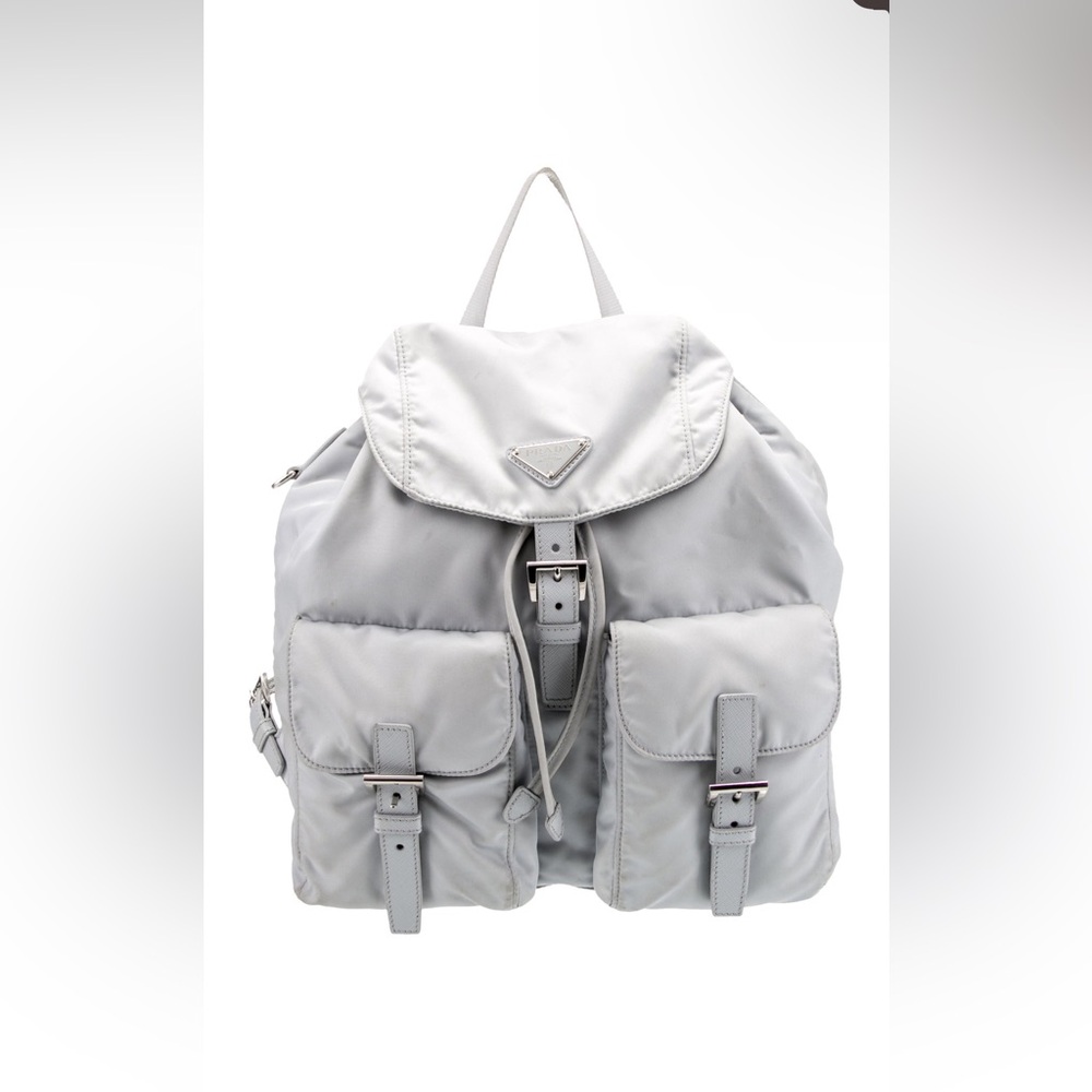 Prada Re-Nylon Drawstring Backpack With Pouch Ice… - image 1